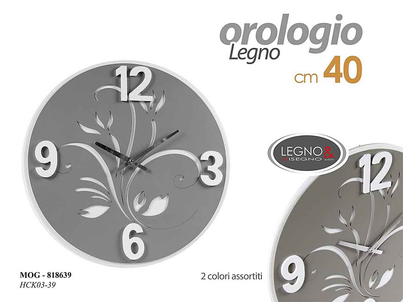 linea maiolica orologio vetro 40cm 509404