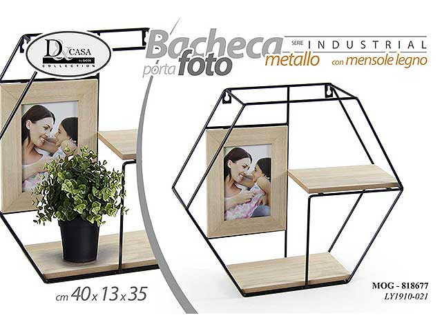 mensola con portafoto 40x13x35cm 818677