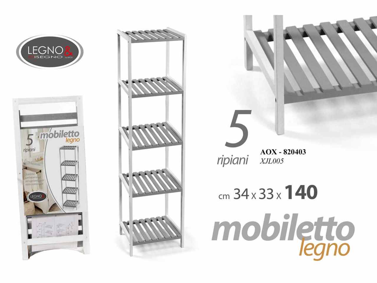 Scaffale 5p 34x33x140cm 820403
