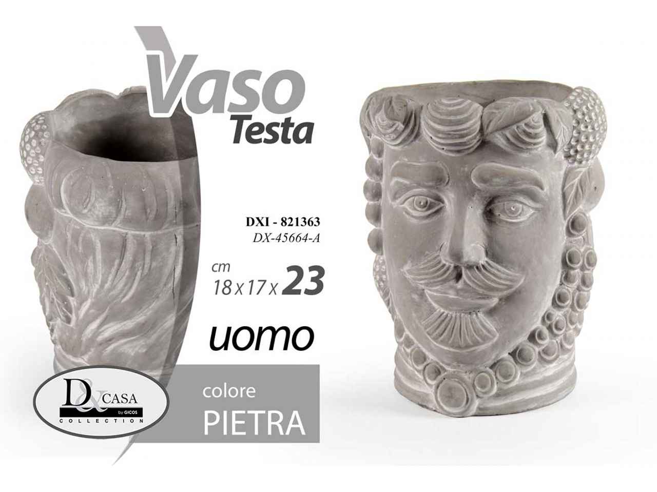Vaso testa di 18x17x23cm uomo 821363