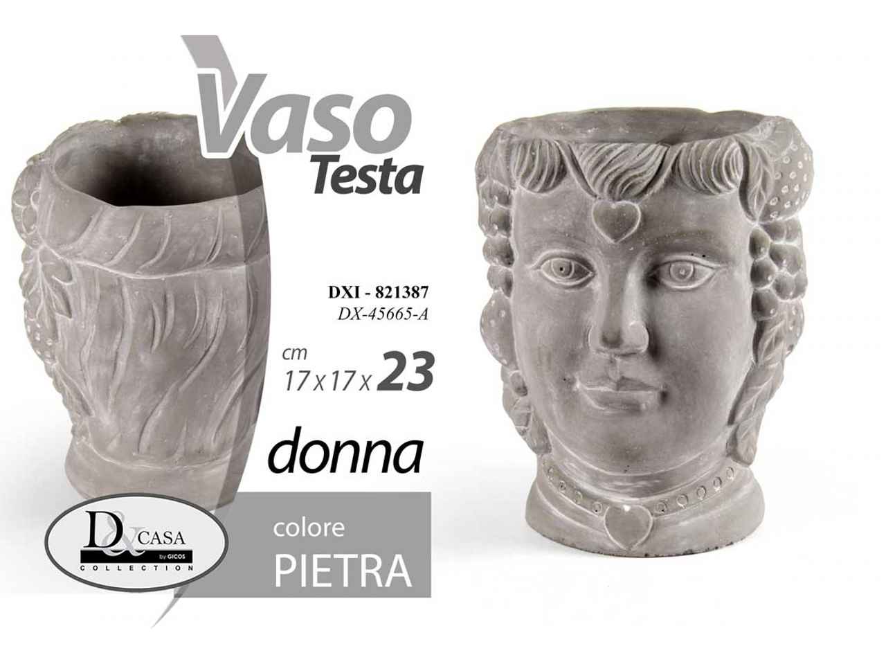 Vaso testa di 17x17x22,5cm donna 821387