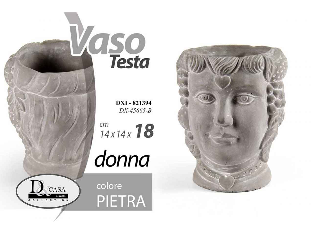 Vaso testa di 14x14x18cm donna 821394