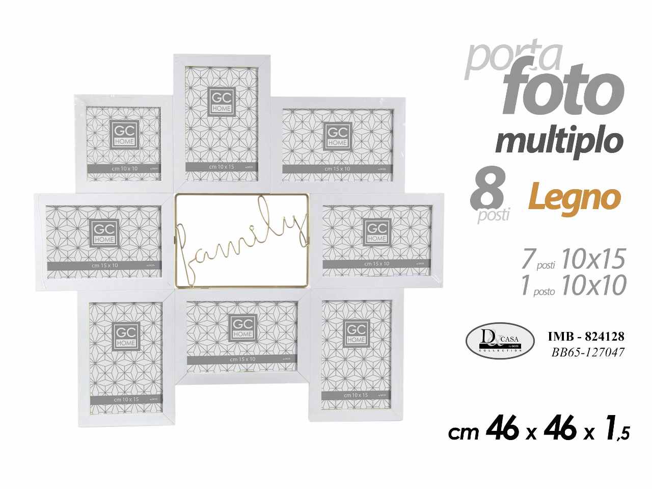 Porta foto multiplo 8p 46x46cm824128