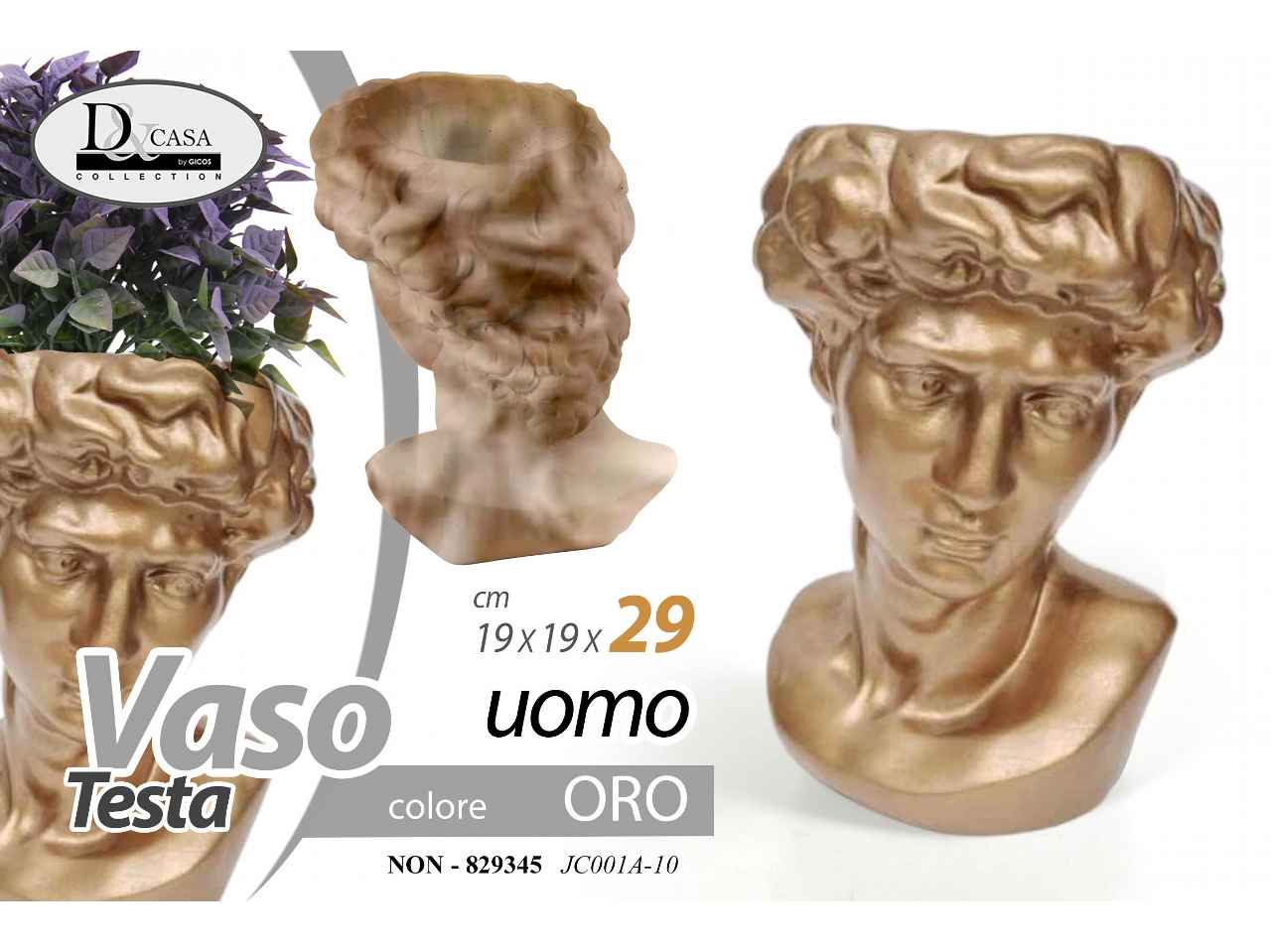 vaso testa di uomo 19x19x29 829345