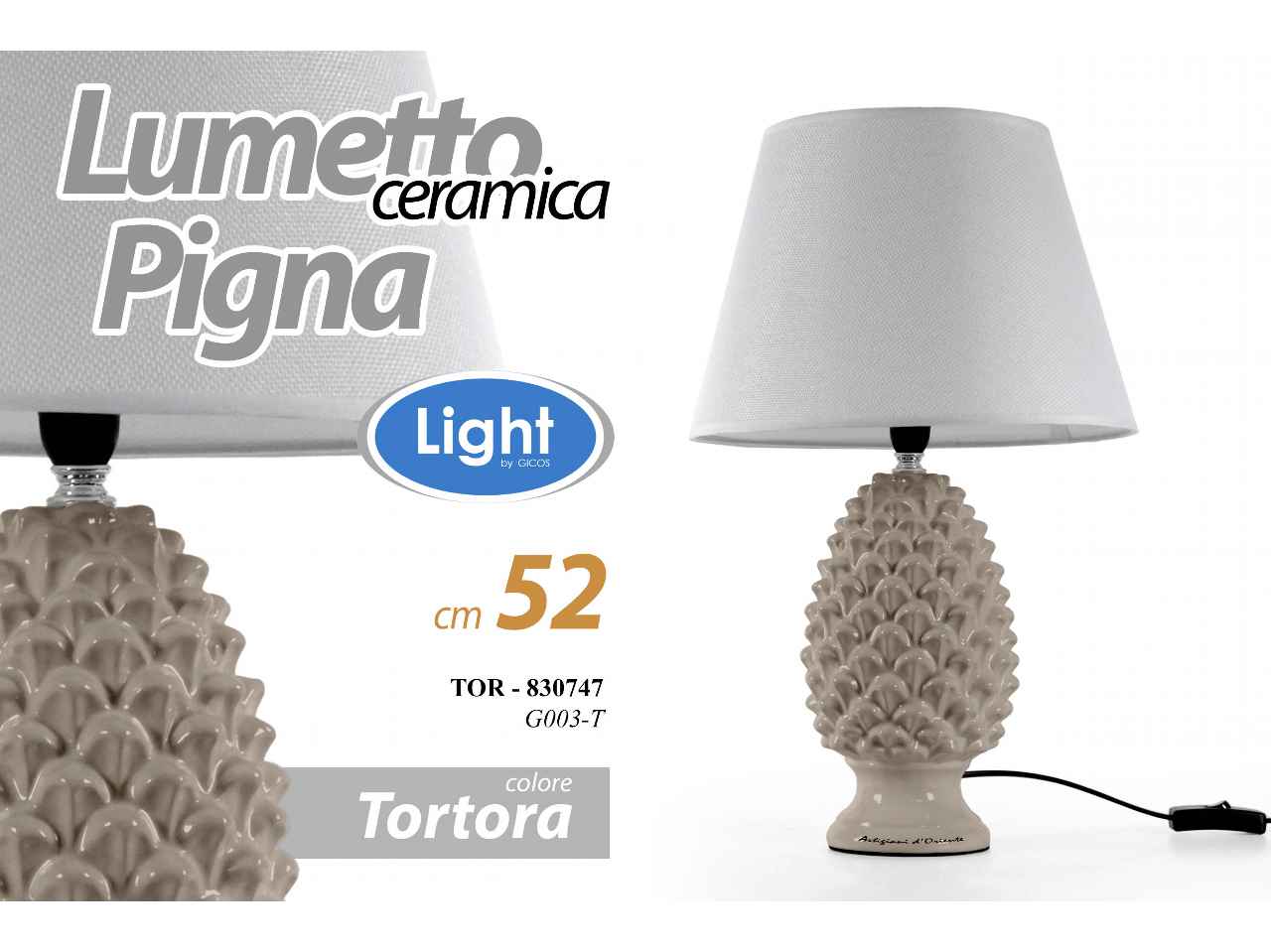 Lampada pigna invec.h52cm830747