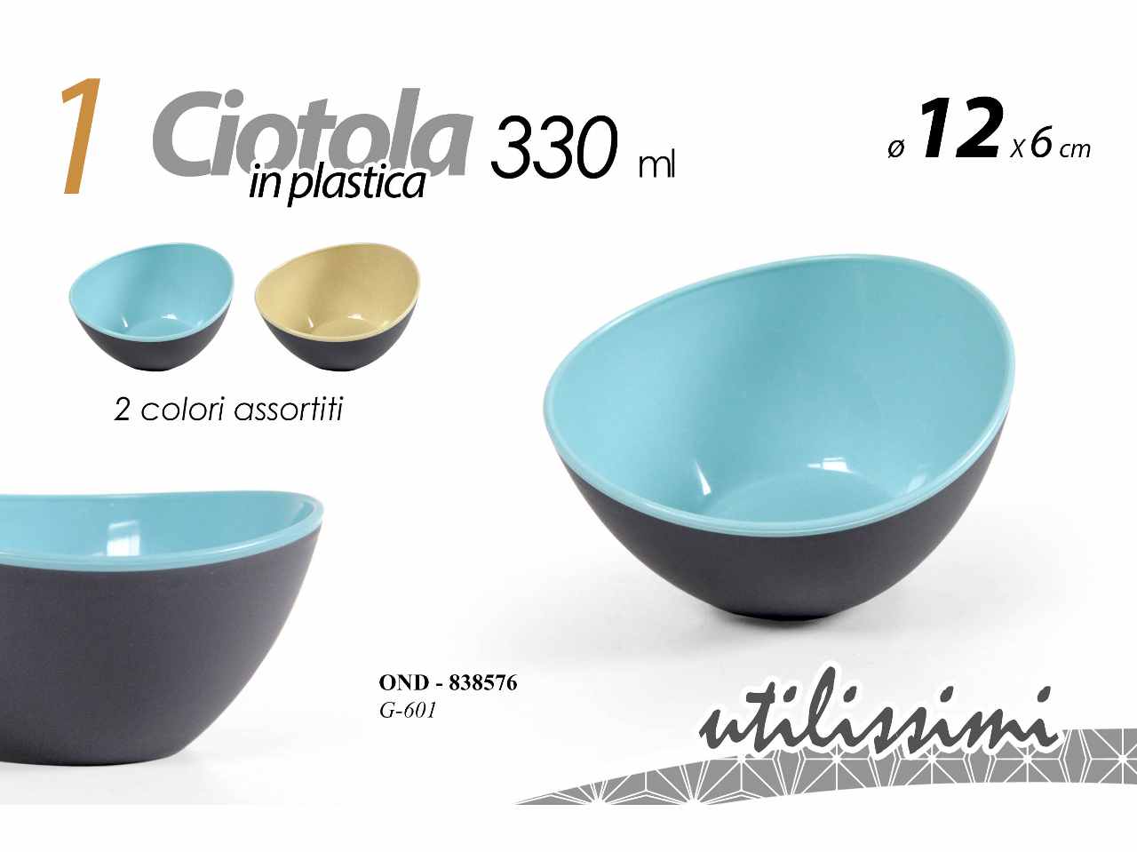 Ciotola plastica 0,33lt 12x6 838576