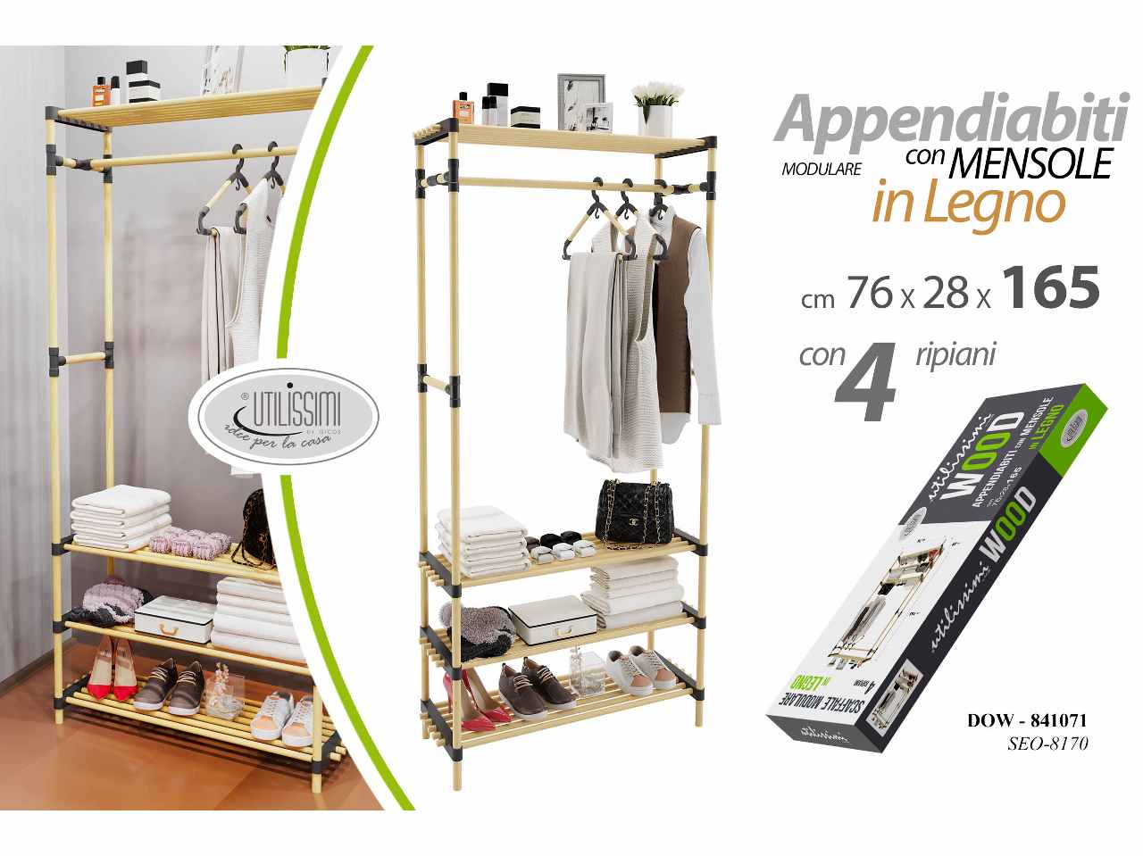 Apporta abiti con mens.76x28x165cm 841071