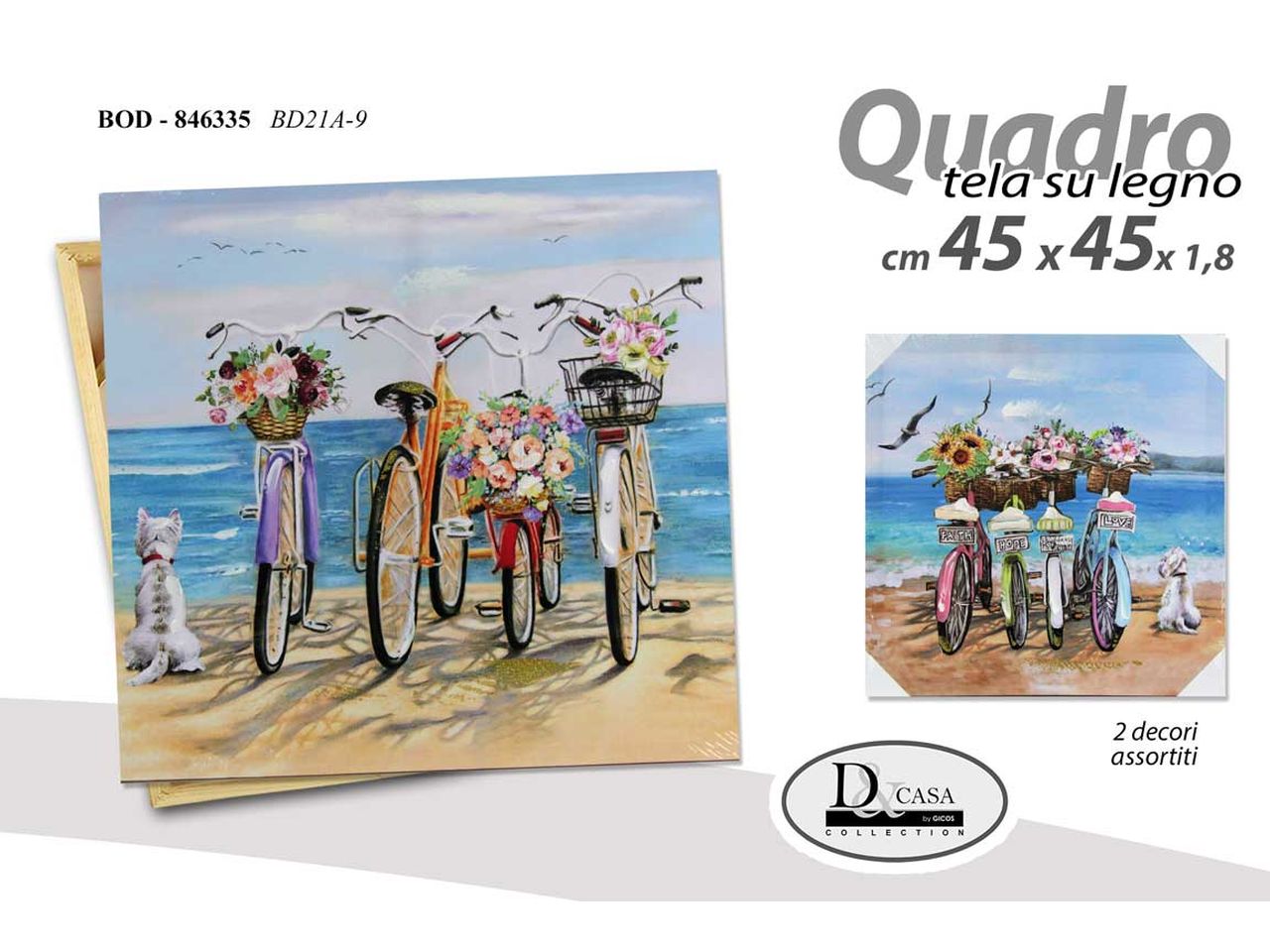 Quadro 45x45x1,8cm modelli assortiti