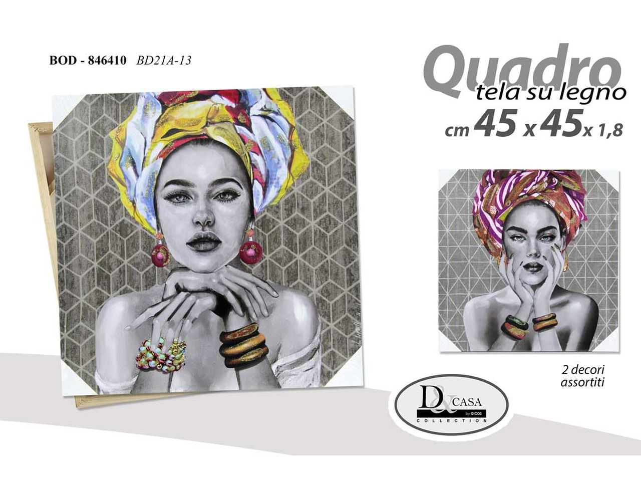 Quadro 45x45x1,8cm modelli assortiti