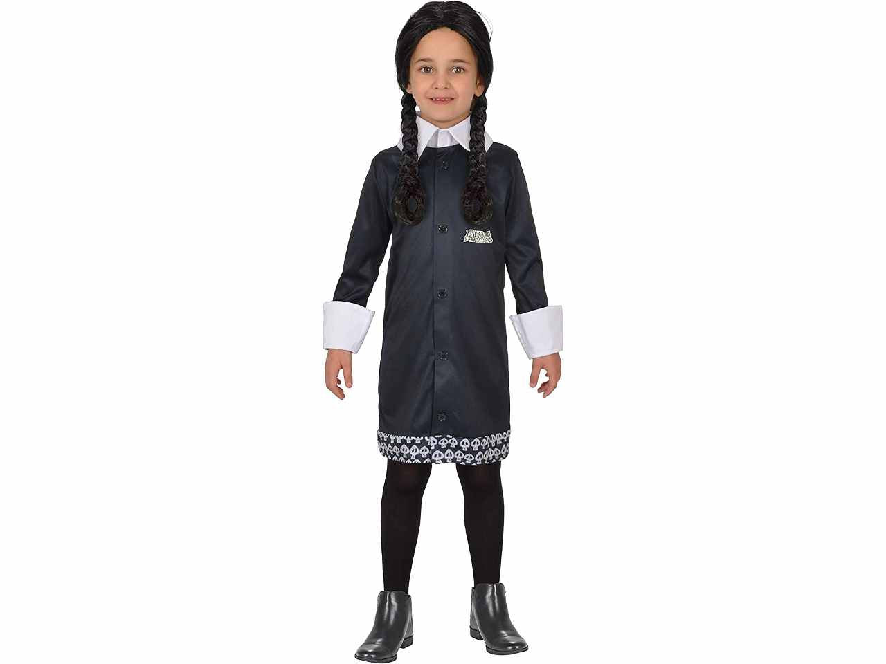 Costume di carnevale mercoledi' addams family misura 5-7 anni