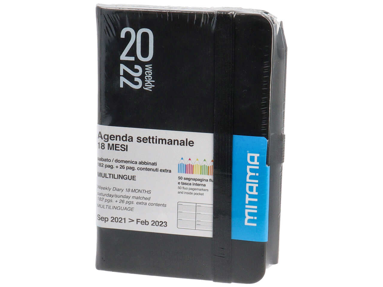 Agenda settimanale 18 mesi 9x14cm con matita
