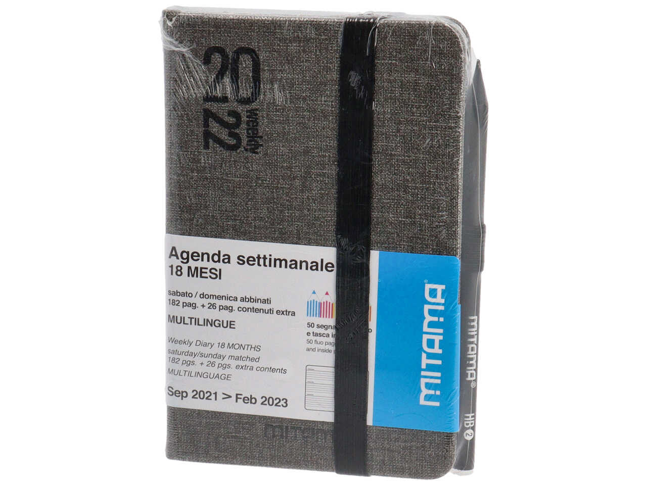Agenda settimanale 18 mesi 9x14cm con matita