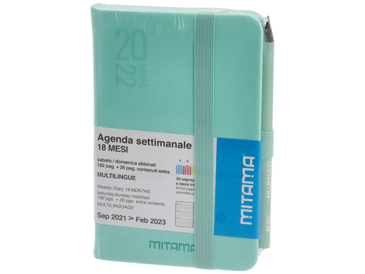 Agenda settimanale 18 mesi 9x14cm con matita