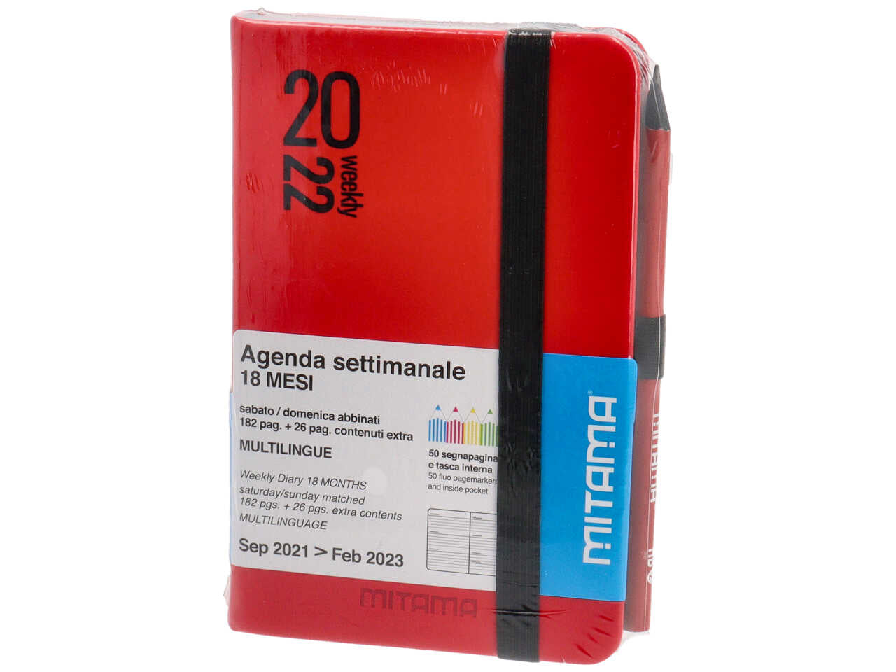 Agenda settimanale 18 mesi 9x14cm con matita