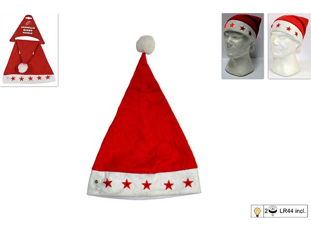 Cappello babbo natale con luci
