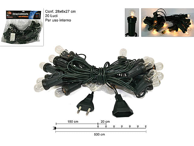 Virola 20 led bianco caldo c/avvitatore