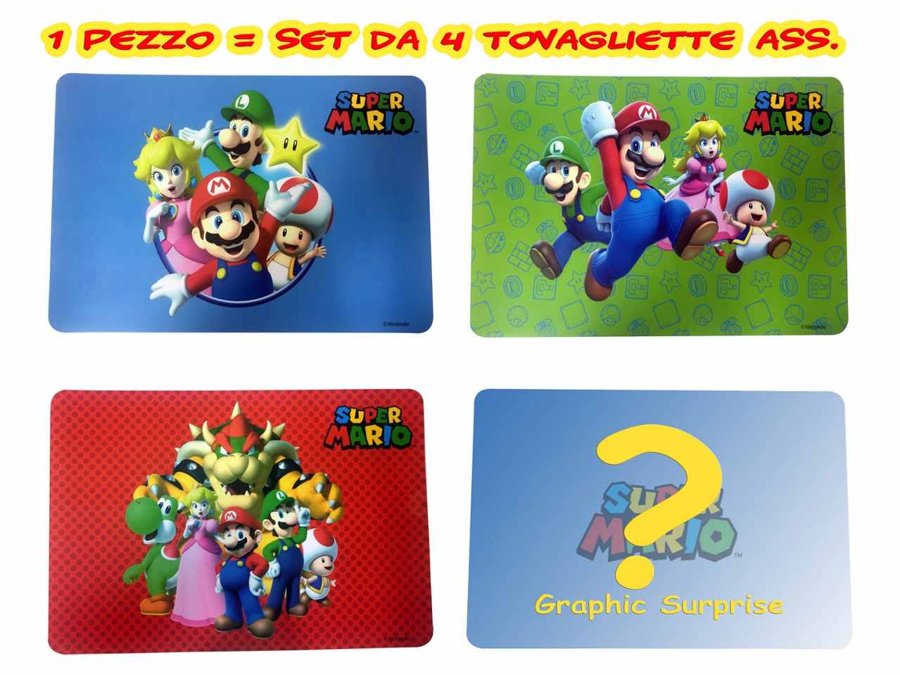 Super mario tovaglietta pezzi 4 x5700