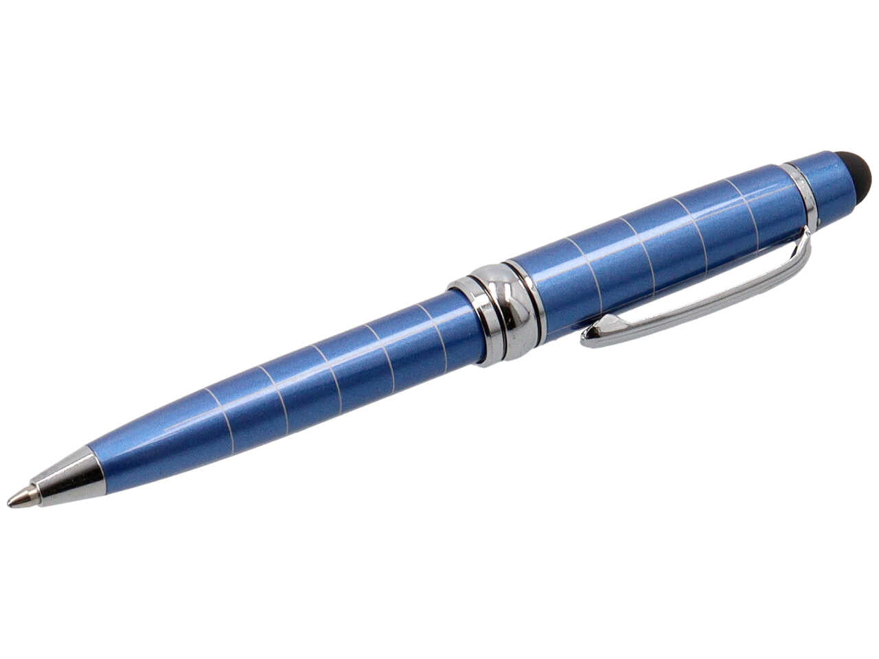 Penna touch gessata blu