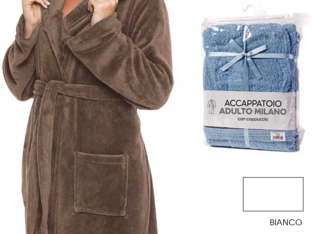 L.milano accappatoio bianco t.unica 01624701