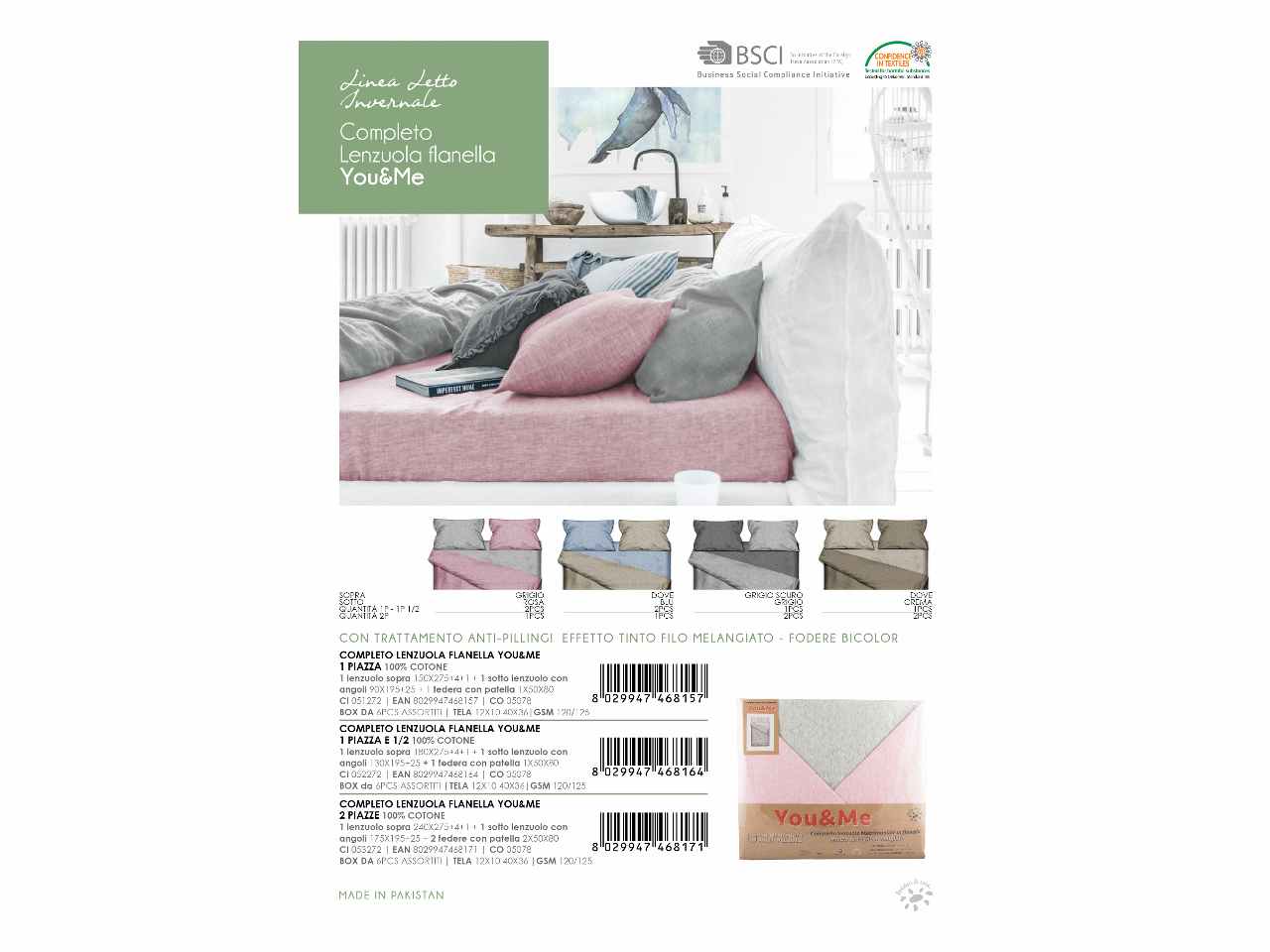 completo letto flanella 1p 051272