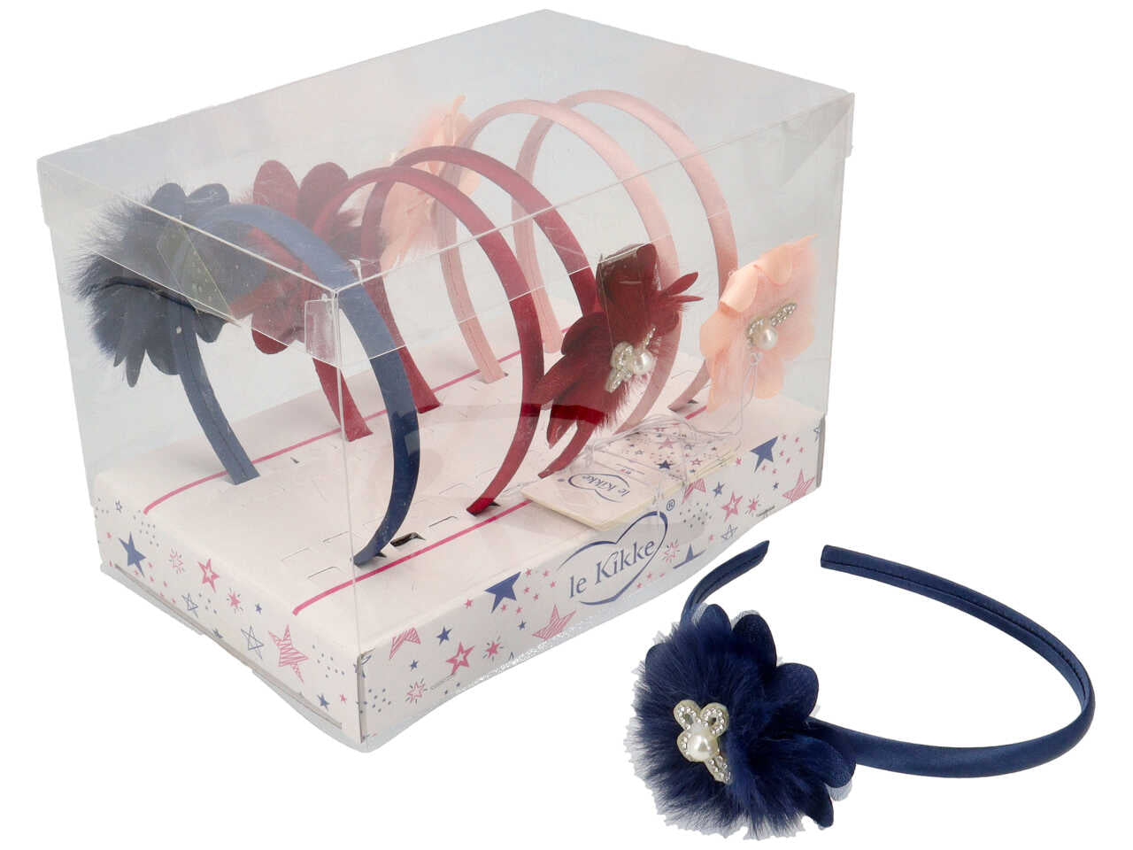 Cerchietto fiore  c/pelo e farf fd31789