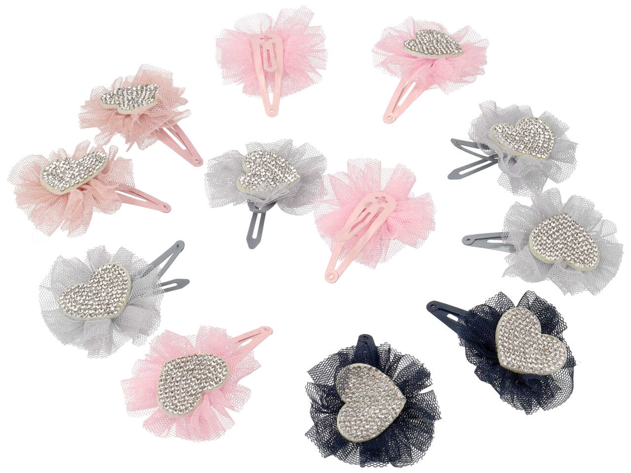 Clic clac tulle c/cuore strass cc54323