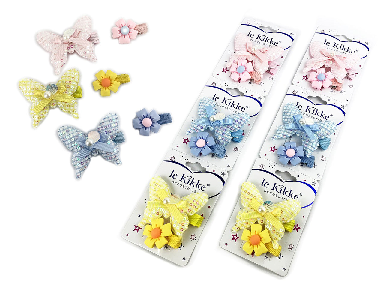 Polsino con farfalla e fiore paillettes