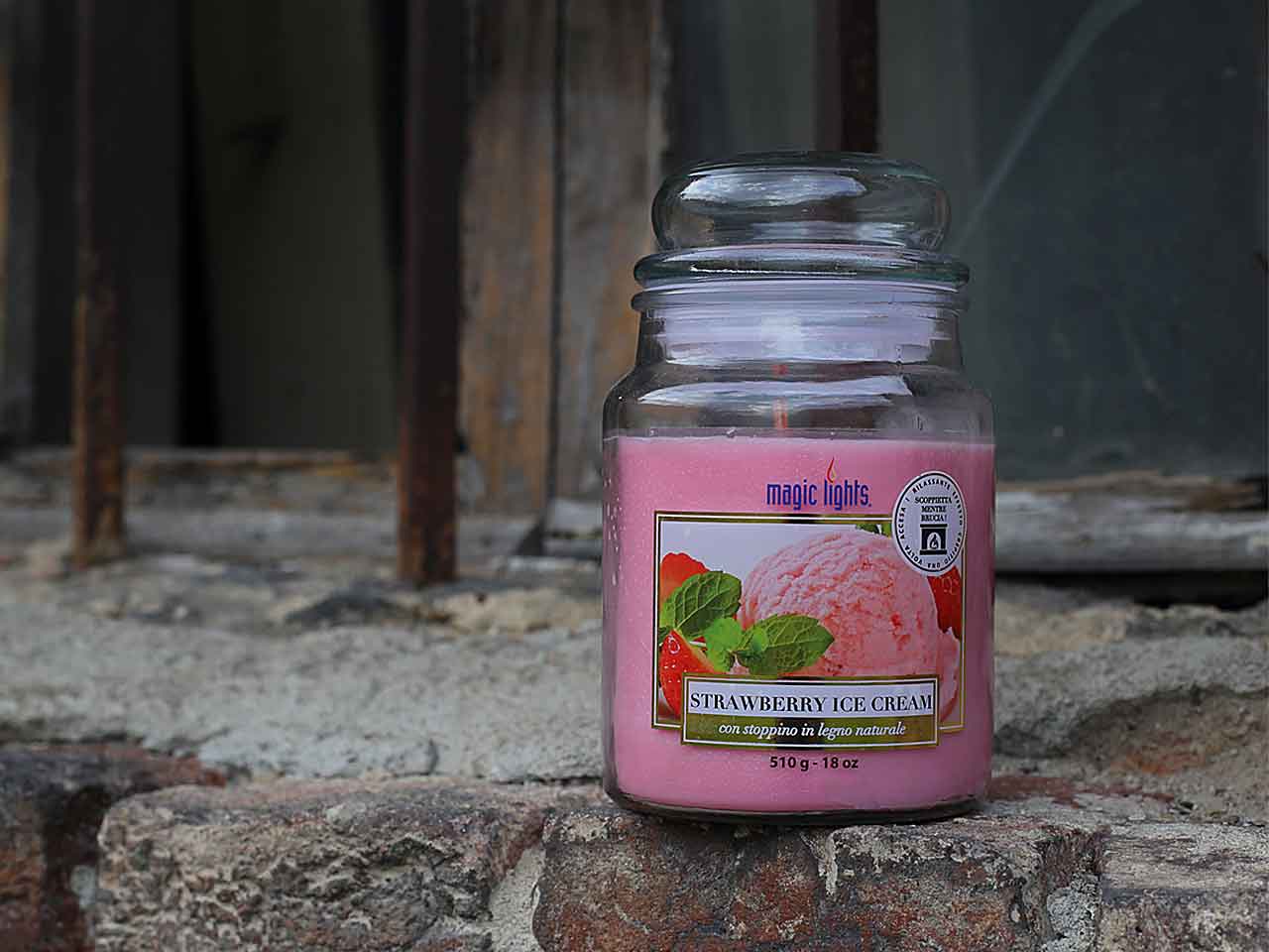 Candela barattolo 510gr fragola 90077