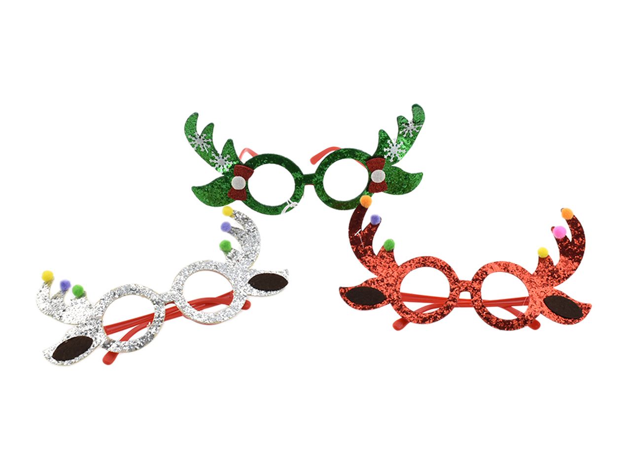 Occhiali con corna di renne in 4 modelli assortiti