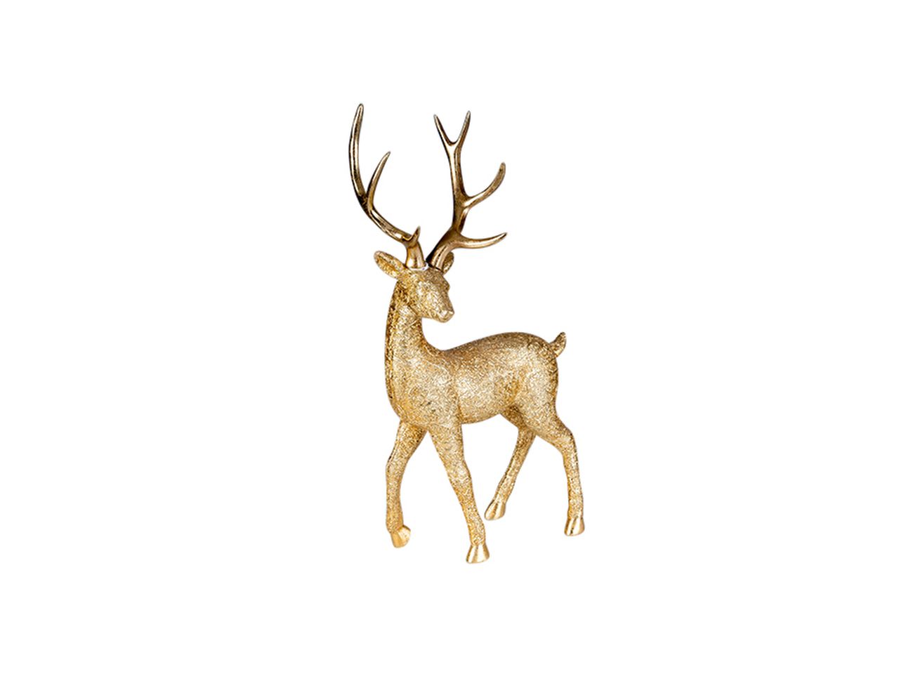 Renna natalizia in resina misura 29,7x14,7x50,8cm colore oro