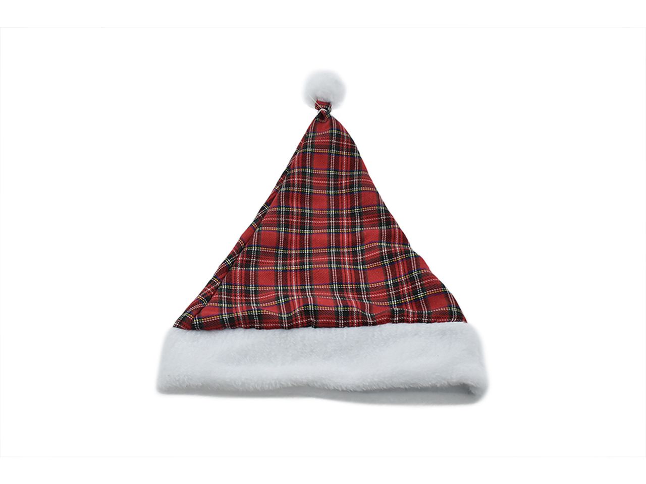 Cappello di natale misura 28x38cm fantasia scozzese