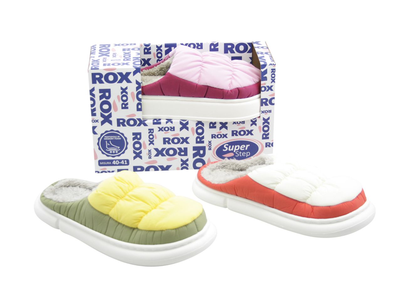 Pantofola da donna in box misura 36-41 in 3 assortimenti