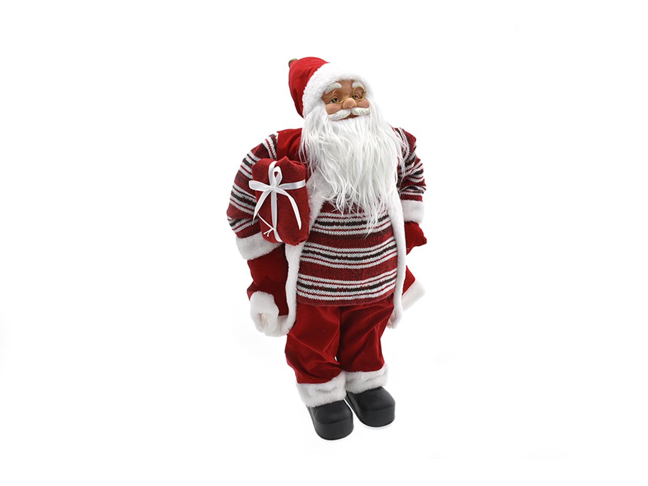 Babbo natale rosso con pacco colore rosso misura 40cm