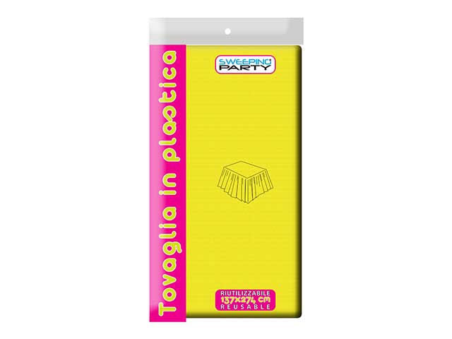 Tovaglia plastica gialla 137x274cm 6489