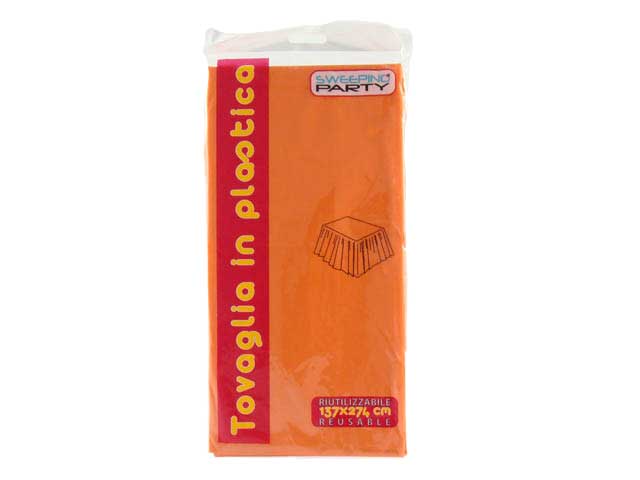 Tovaglia plastica arancio 137x274cm6496