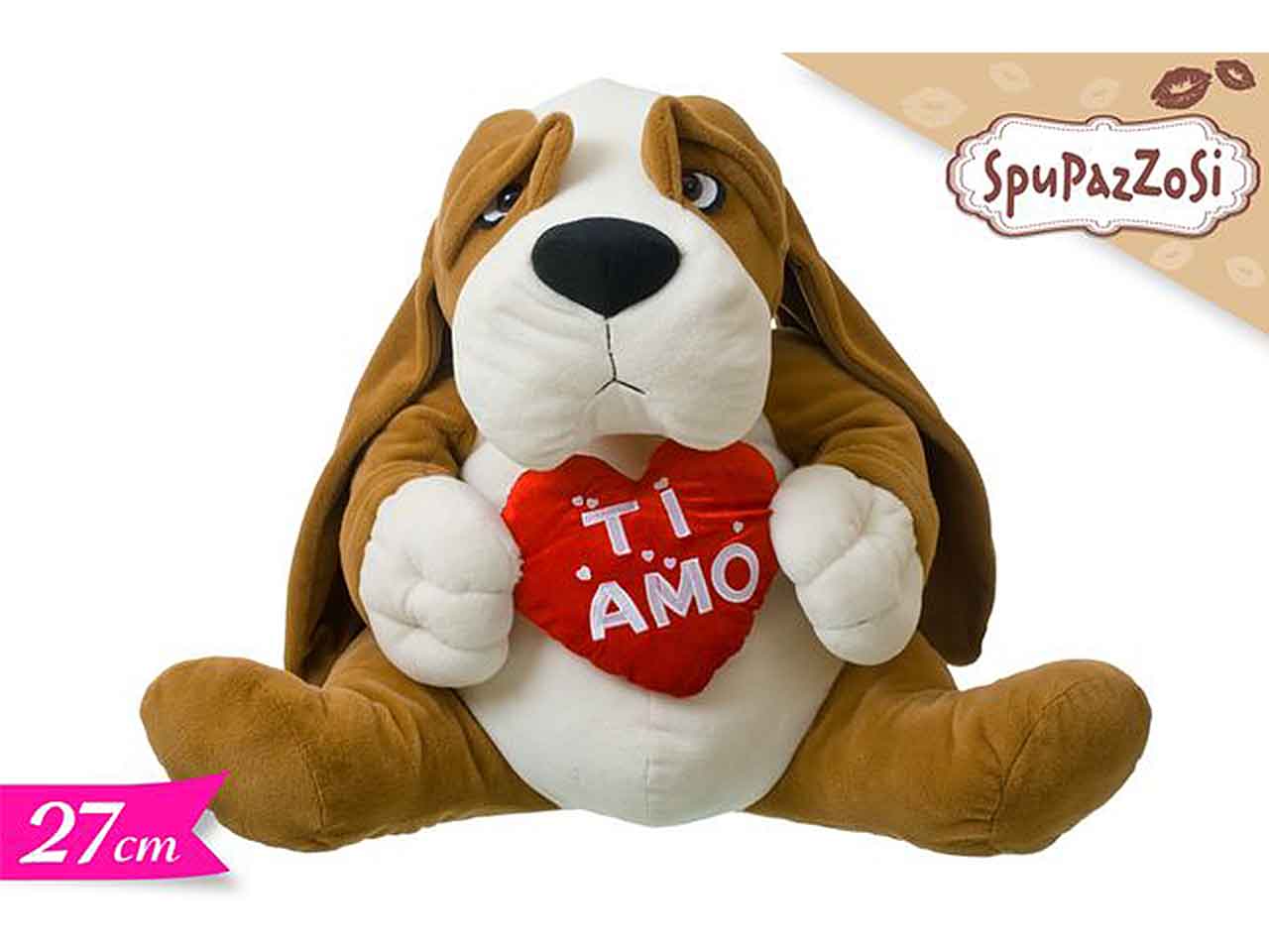 Cane seduto c/cuore 27cm 573300