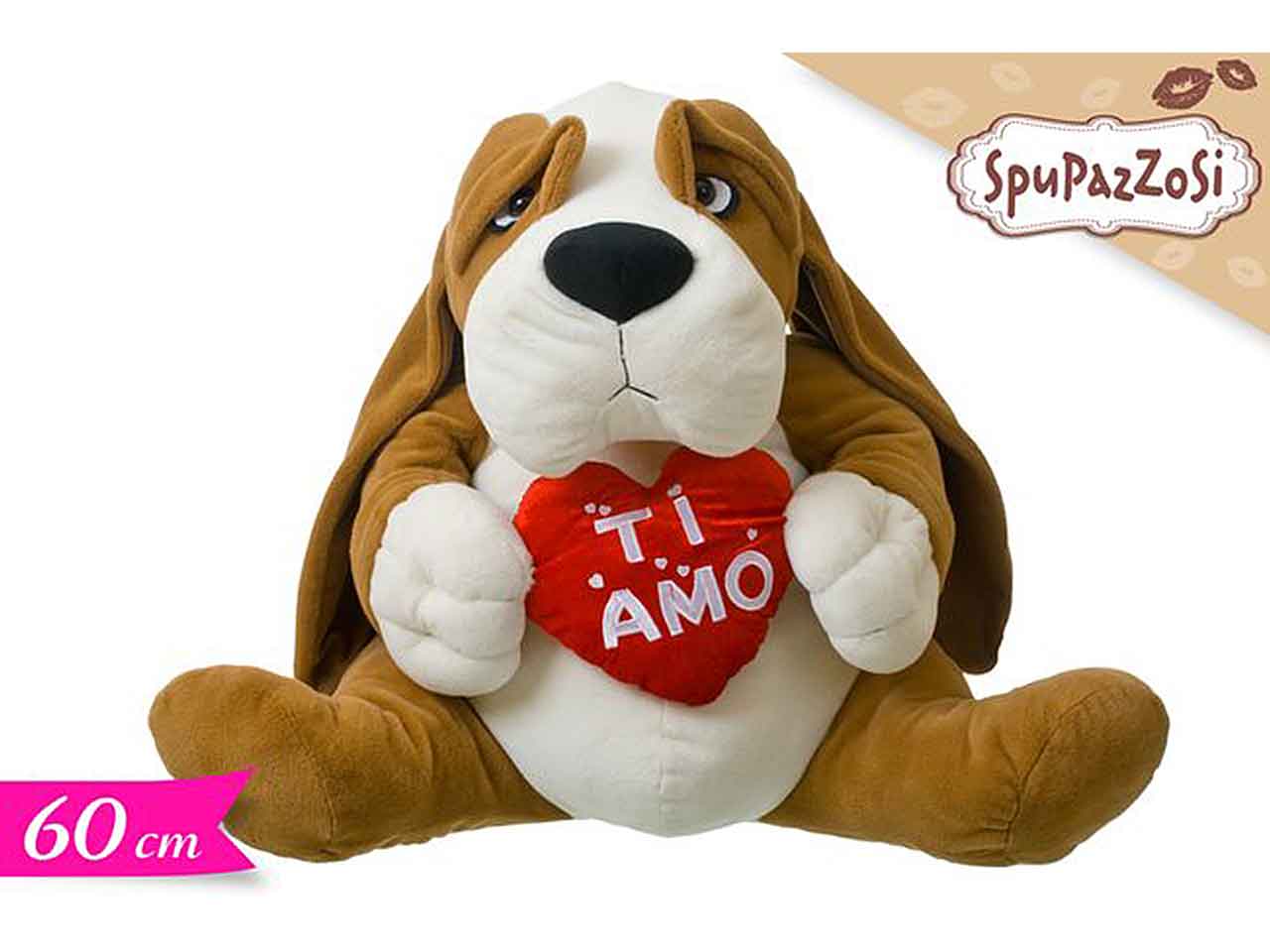 Cane seduto c/cuore 60cm 573302