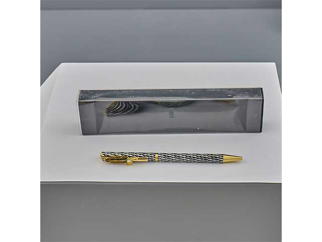 penna c/piuma nero silver 1248001