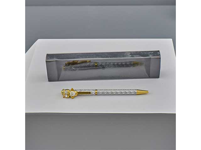 Penna c/gufo bianco silver 1248005