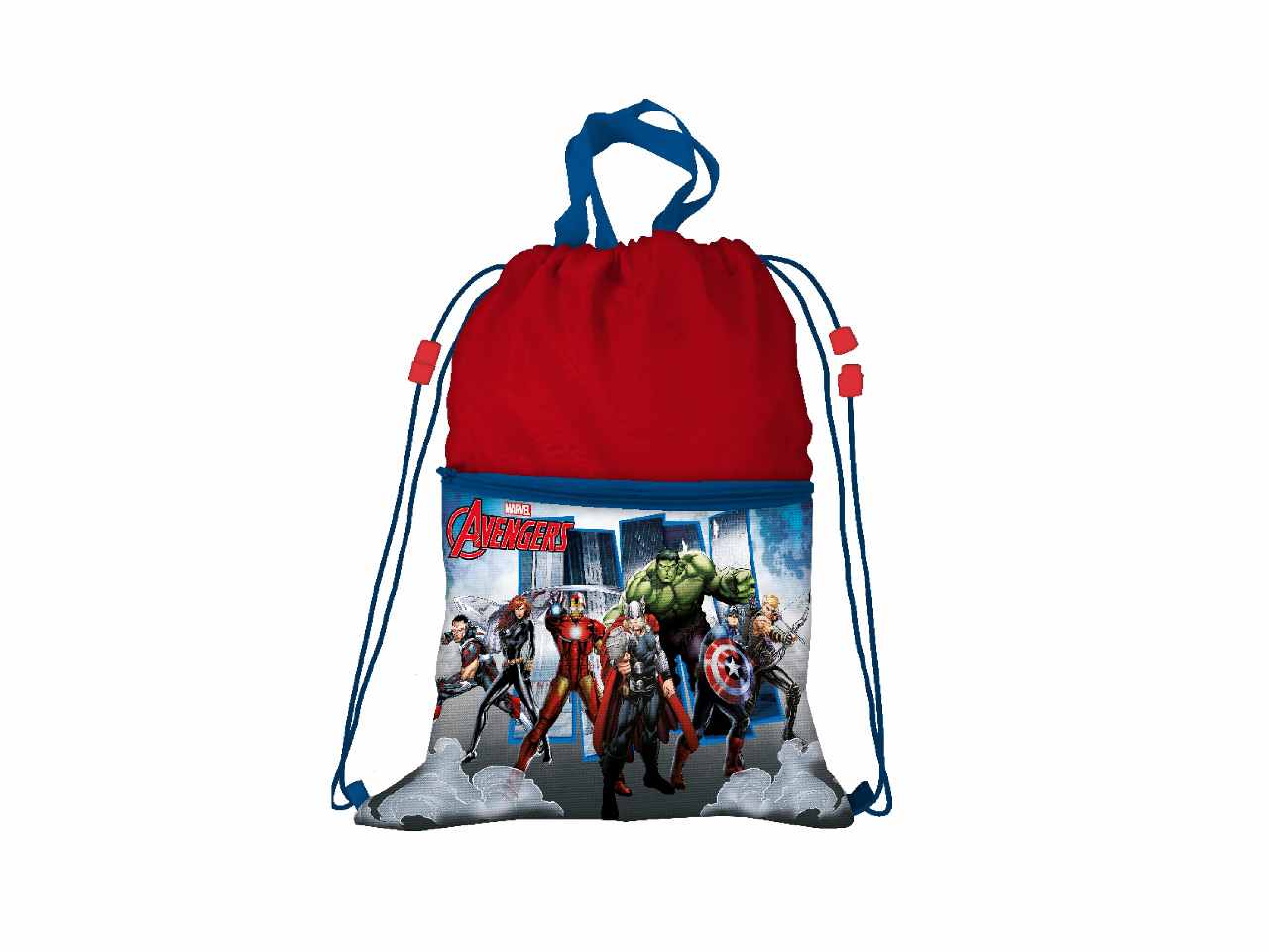Sacca per bambini avengers blu in tessuto 44x33x1cm 410 g - 1 sacca zaino