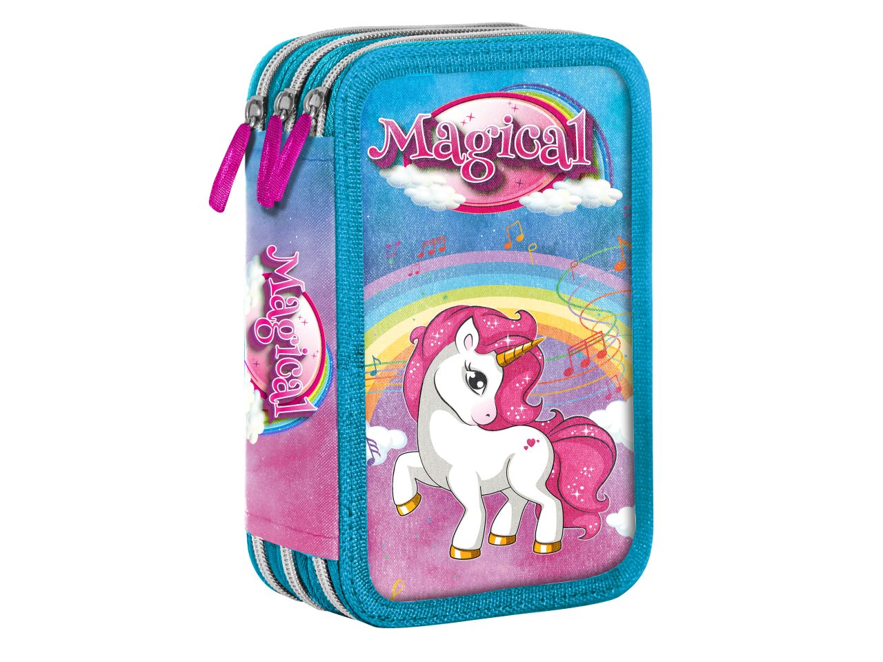 Unicorno astuccio 3 zip giotto turbocolor