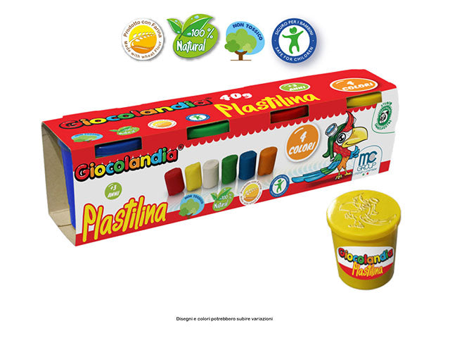 vasetto plastilina 40gr - 4 pezzi