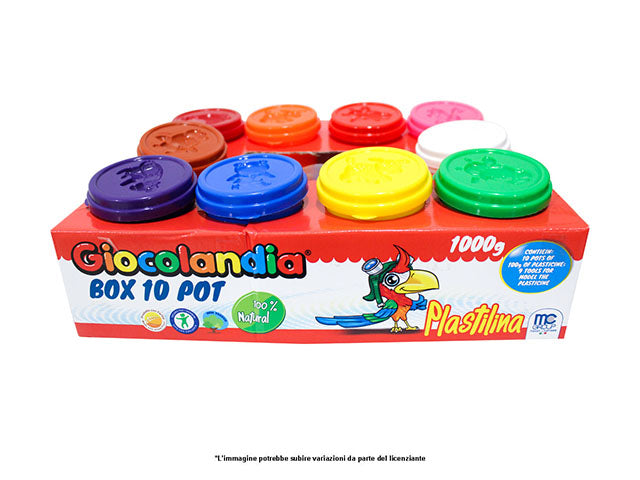Plastilina 10 pezzi in vasetto 100gr gl0037