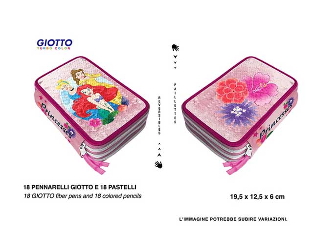 princess astuccio 3 zip reversibile