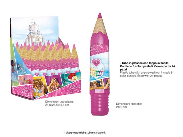 Colori a pastello princess - 8 pezzi