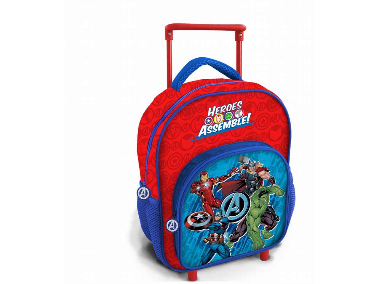 Zaino per la scuola avengers rosso in tessuto 30x24x14cm 250 g - 1 zaino trolley
