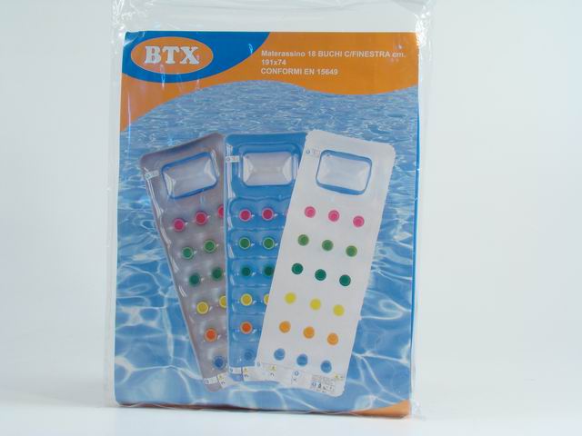 materassino gonfiabile per piscina o mare 18 buchi 191x74cm