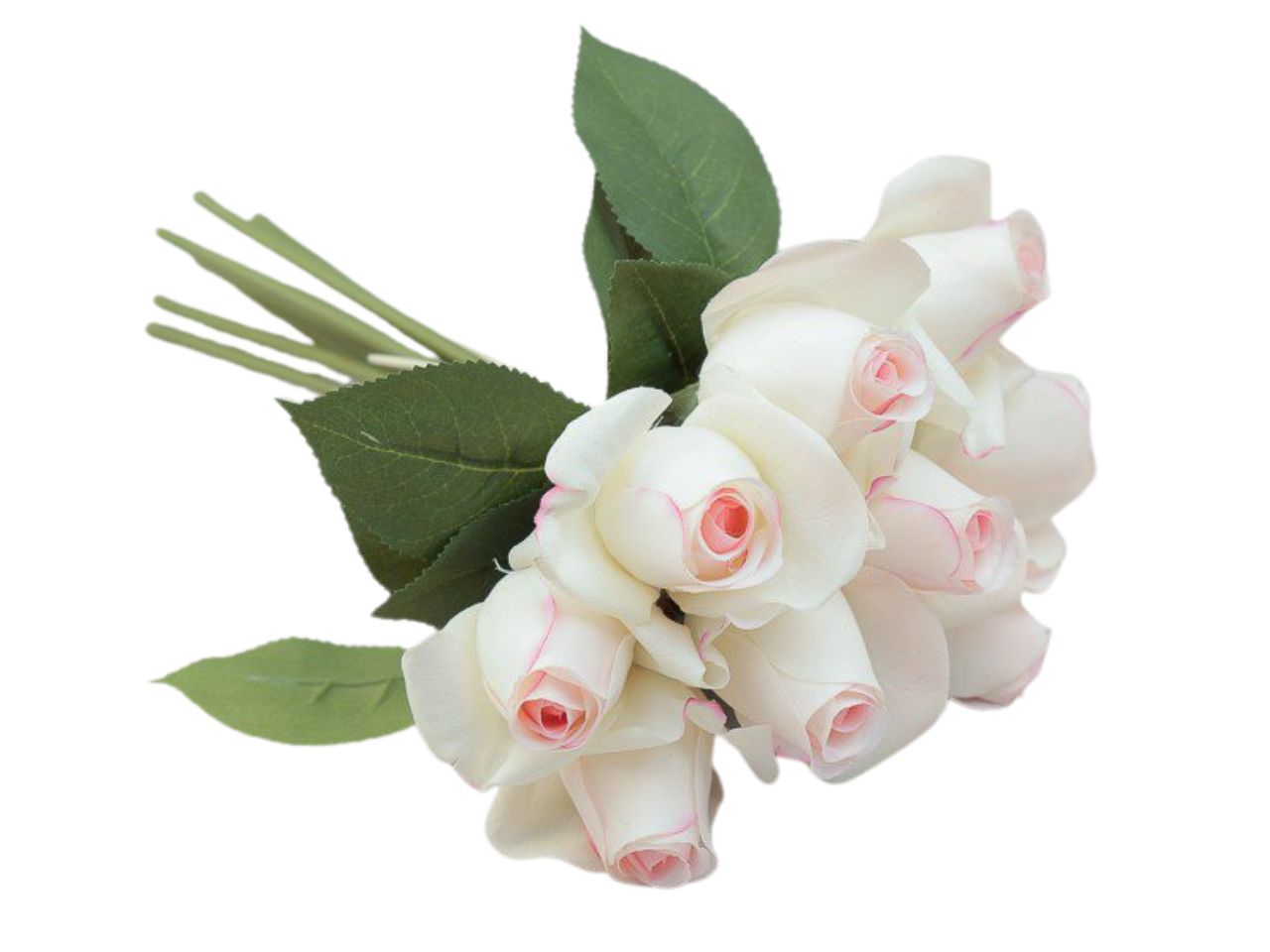 Mazzo con rose x9 h.30cm colore cipria