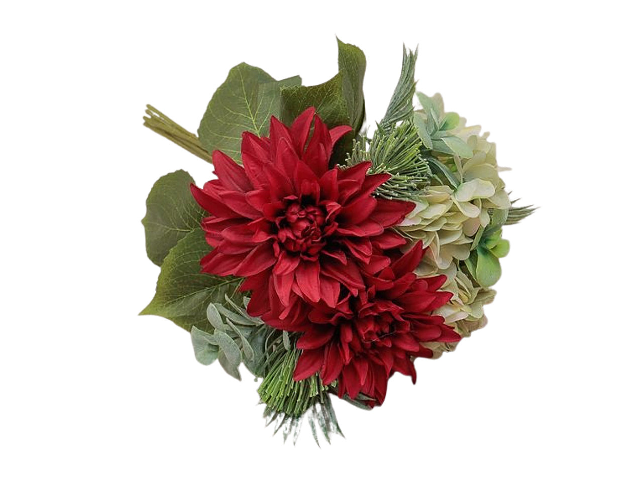 mazzo dalia/ortensia 36cmrosso 2fhz1669