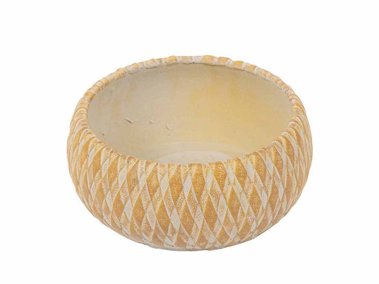 Vaso basso tondo d.27xh.13 cm giallo ruggine